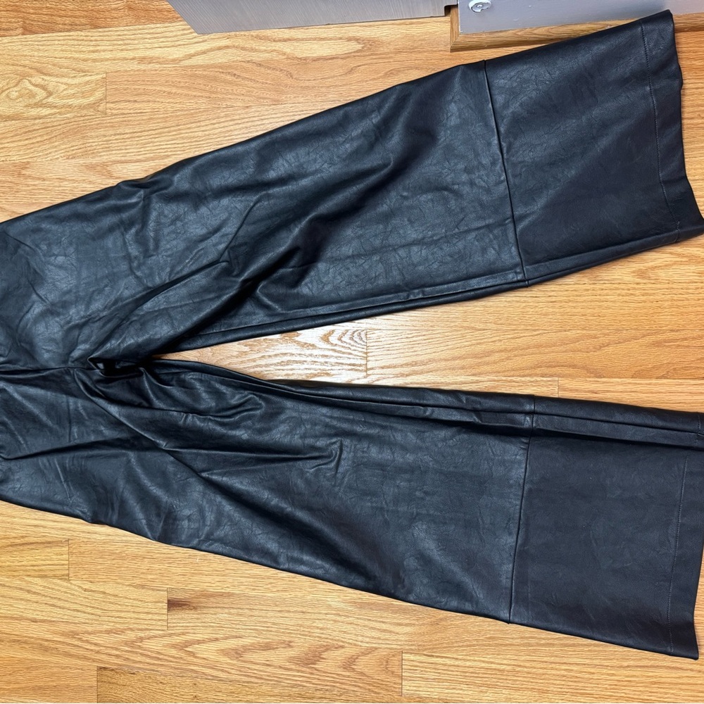 Bardot Black PU Wide Leg Pants